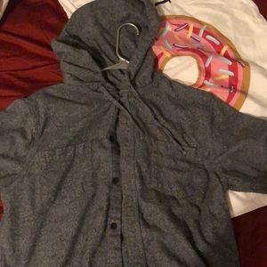 Grey button up/ hoodie